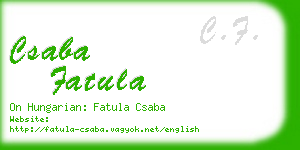 csaba fatula business card